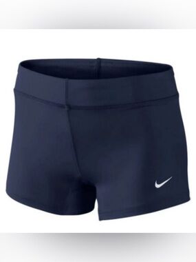 Nike Women’s Dark Blue Athletic Shorts with White Swoosh